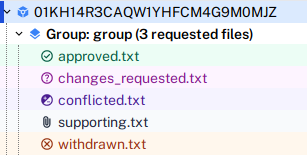 Request file icons after independent review