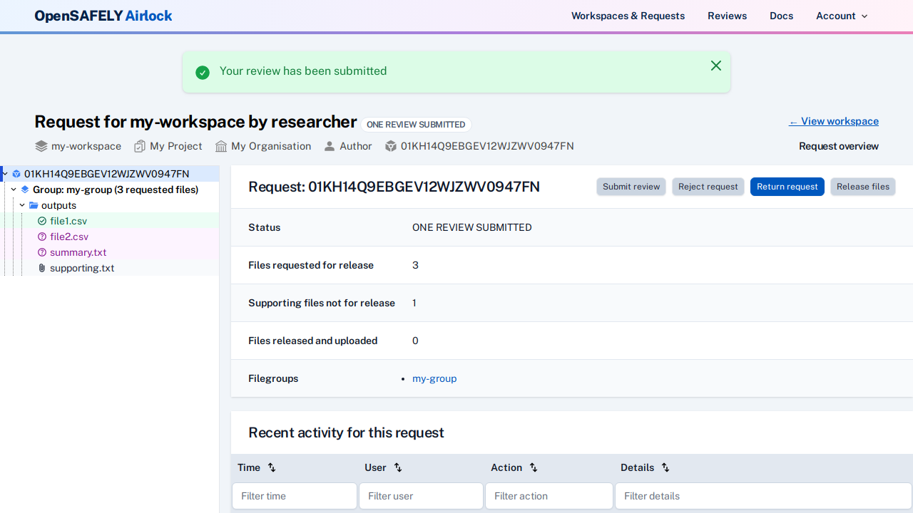 After independent review submitted